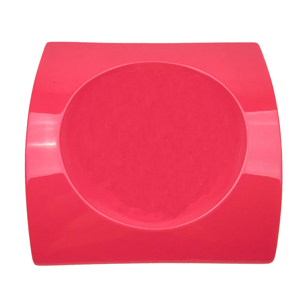 CACChina FSB-21-R Fashion Bridge Plate – 12" x 12-1/2" x 2" Rectangular Porcelain Red Dinner Plate