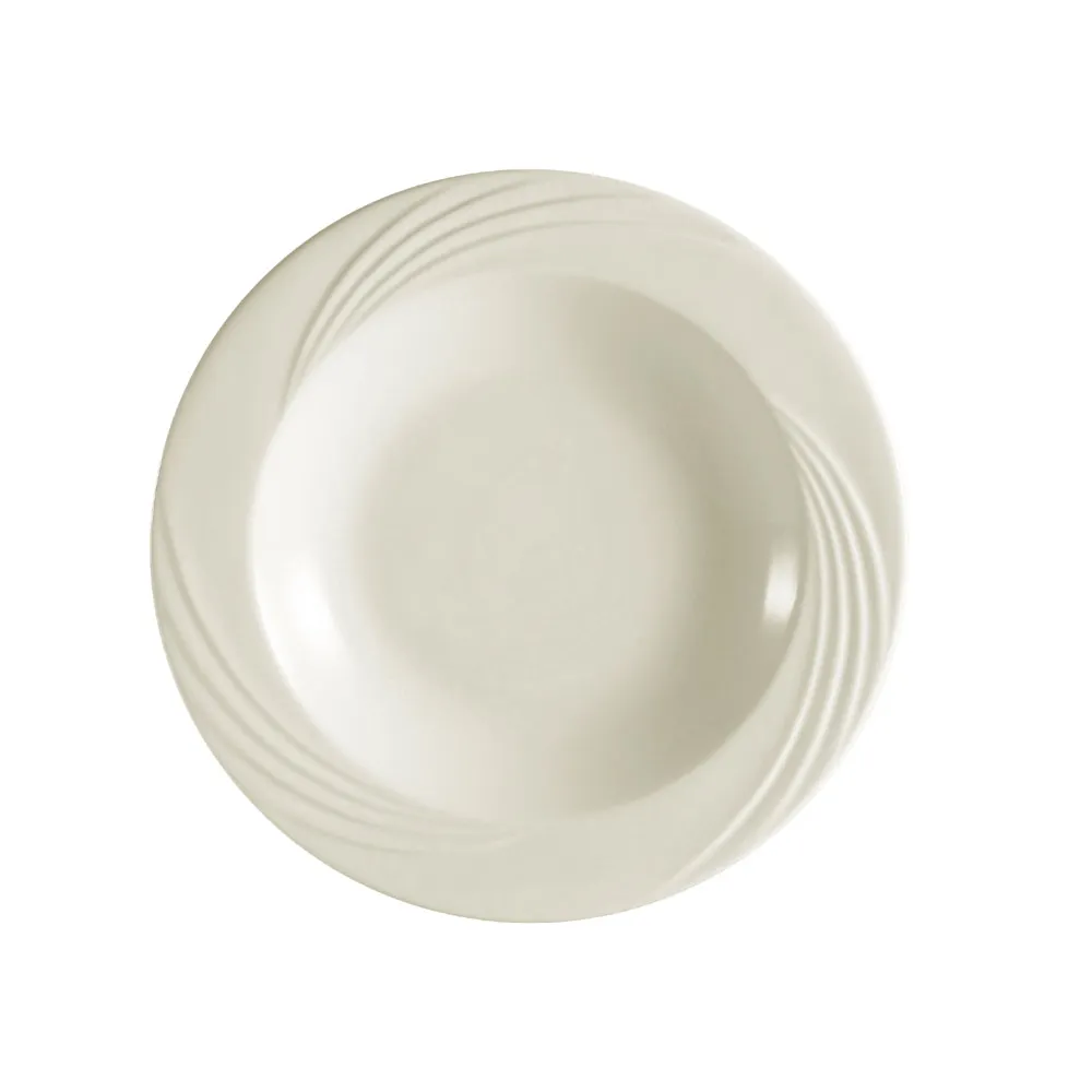CAC China GAD-3 Garden Soup Bowl, 10 Oz., 8-1/2" Dia. x 1-3/4" H, Bone White Porcelain - Dozen