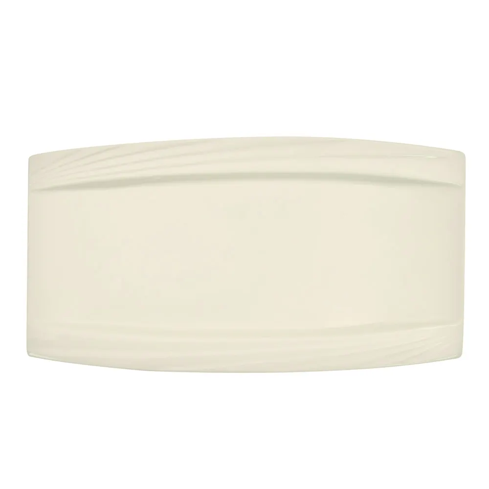 CAC China GAD-RT14 Rect Porcelain Platter 14" L x 9-1/2" W x 1" H White Dishwasher Safe - Dozen