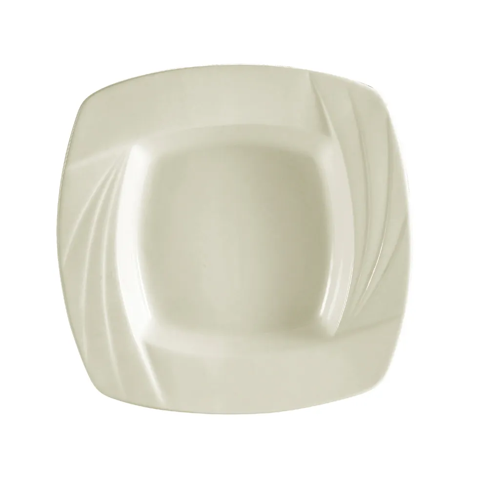 CAC China GAD-SQ3 Square Soup Plate, 12 Oz, 9" L x 9" W x 1-7/8" H, Bone White Porcelain - Dozen