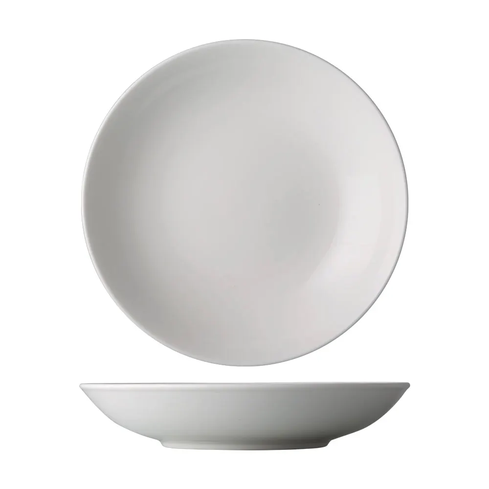 CAC China GDC-80 Salad Bowl, 16 Oz., 7-1/2" Dia. x 1-1/2" H, White Porcelain, Dishwasher - Dozen