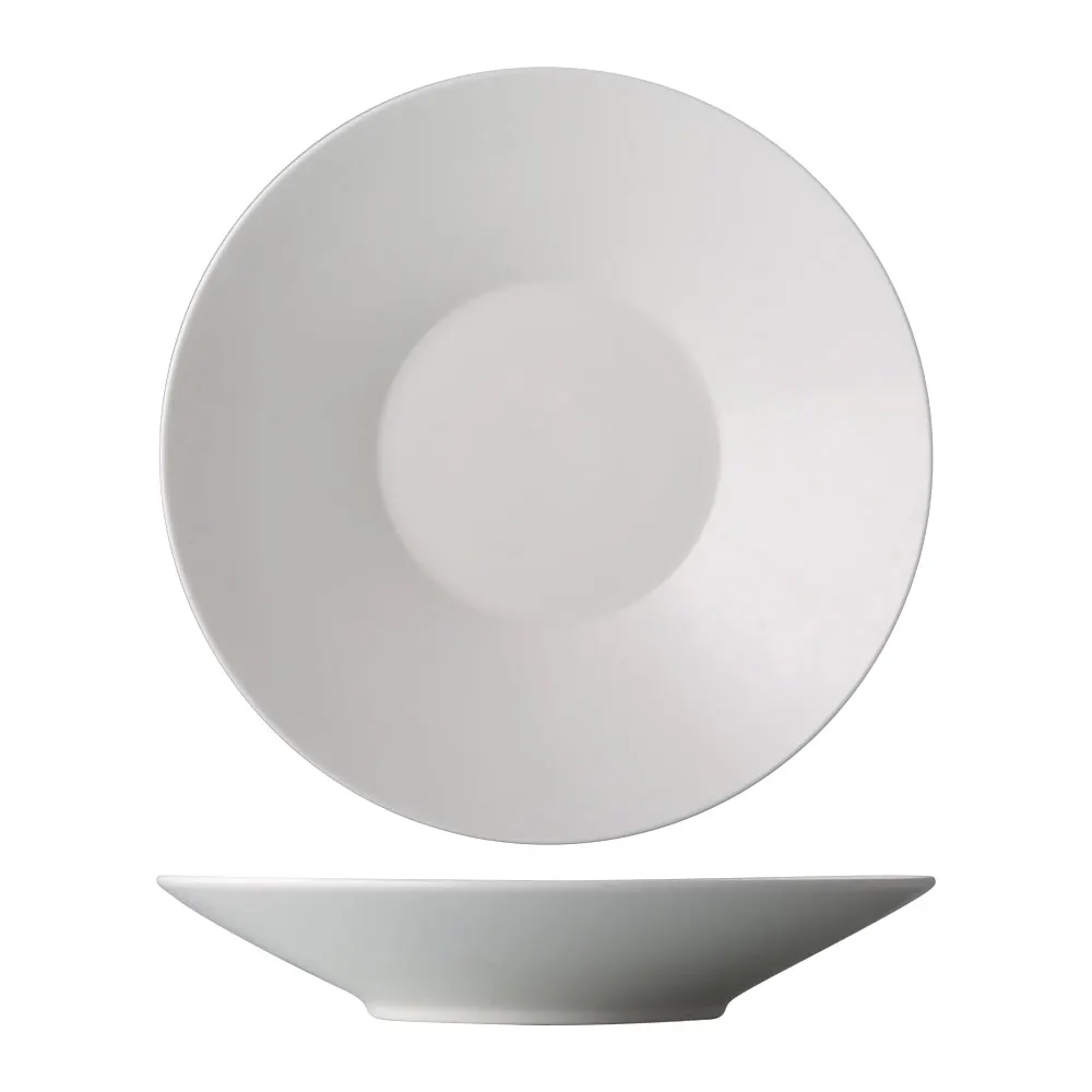 CAC China GDC-CR21 Plate, 11" Dia. x 2" H, Round Coupe Rim, White Porcelain, Dishwasher - Dozen