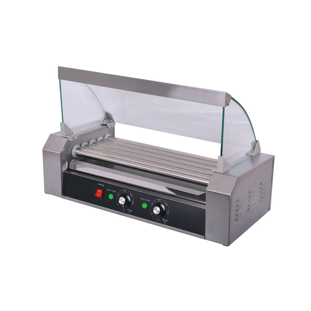 CACChina HDRS-05 Hot Dog Grill, (5) Rollers, (12) Hot Dog Capacity, Sneeze Guard