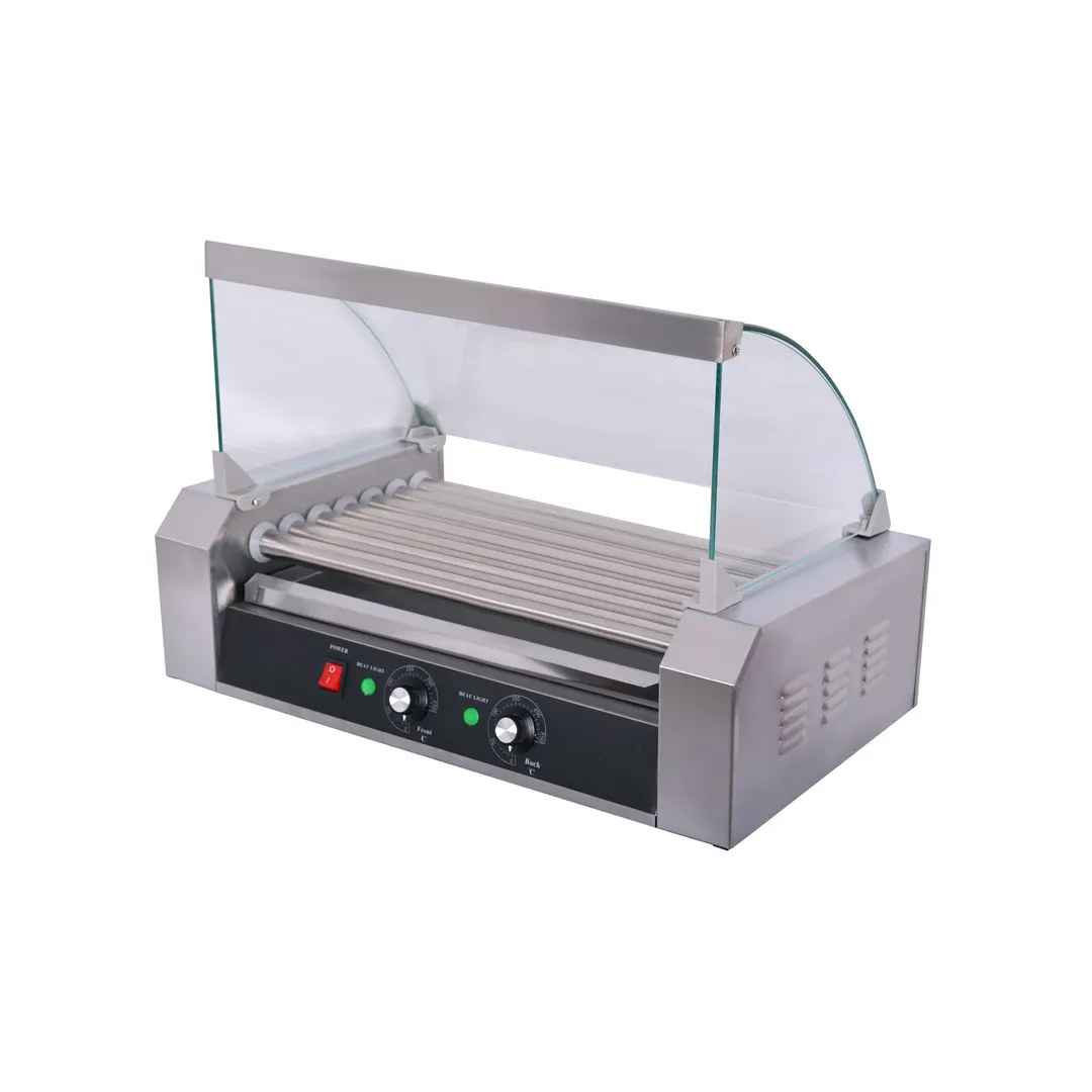 CACChina HDRS-07 Hot Dog Grill, (7) Rollers, (18) Hot Dog Capacity, Sneeze Guard