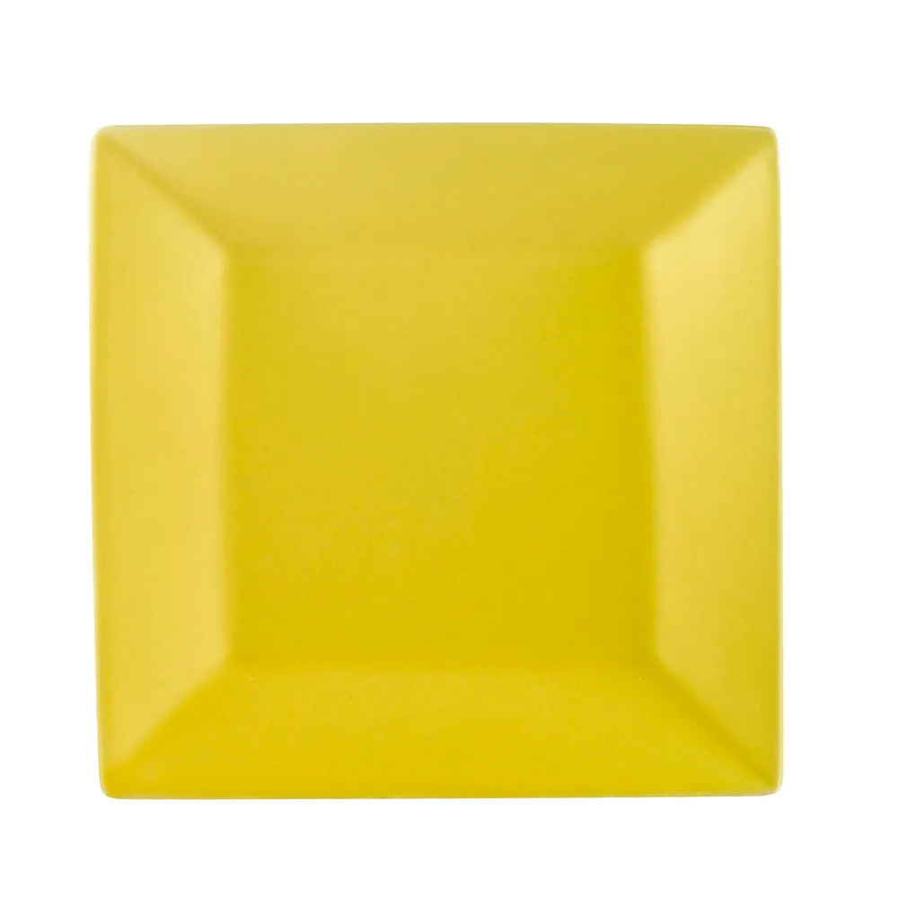 CACChina KC-21-SFL Square Sunflower Art Ceramic Plate 12" x 12" x 1" Dishwasher/Oven Safe - Dozen