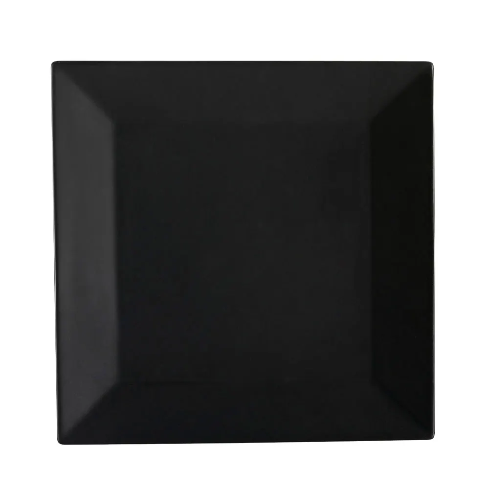 CAC China KC-6-BLK - 6" x 6" x 3/4" Black Stoneware Plate, Dishwasher & Oven Safe - Dozen