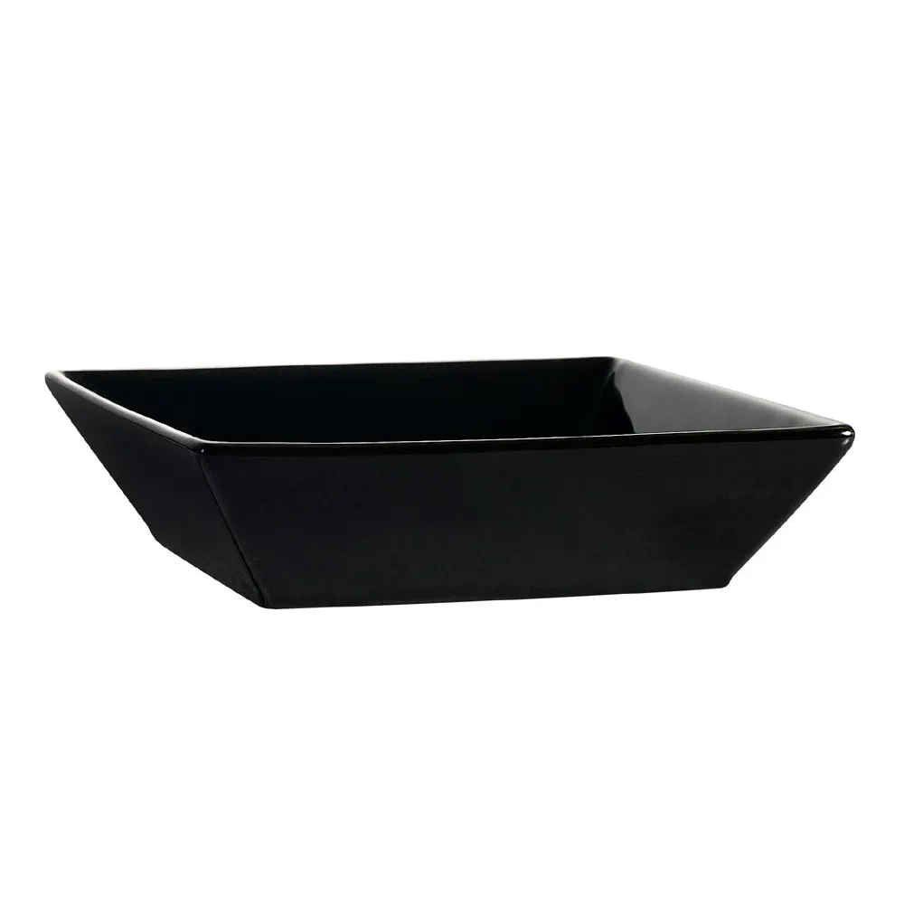 CACChina KC-B8-BLK Square 42 Oz. Bowl, 8" x 8" x 2-3/8", Black Ceramic, Dishwasher Safe - Dozen