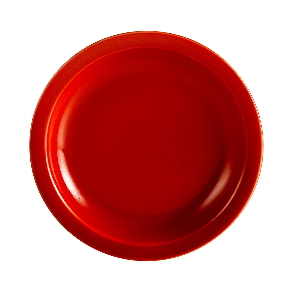 CACChina L-6NR-R Las Vegas Red Stoneware Plate, 6-1/2" Dia × 3/4" H, Round Narrow Rim – 1 Dozen