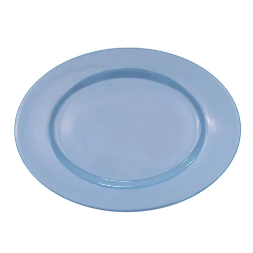 CAC China LV-14-LBU - Oval Blue Platter 12-1/2"Lx8-5/8"Wx1-1/2"H, Ceramic, Rolled Edge - Dozen