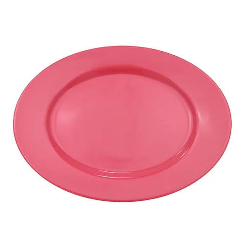 CAC China LV-14-R Platter, 12-1/2" x 8-5/8" x 1-1/2" Red Ceramic Oval, Dishwasher Safe - Dozen