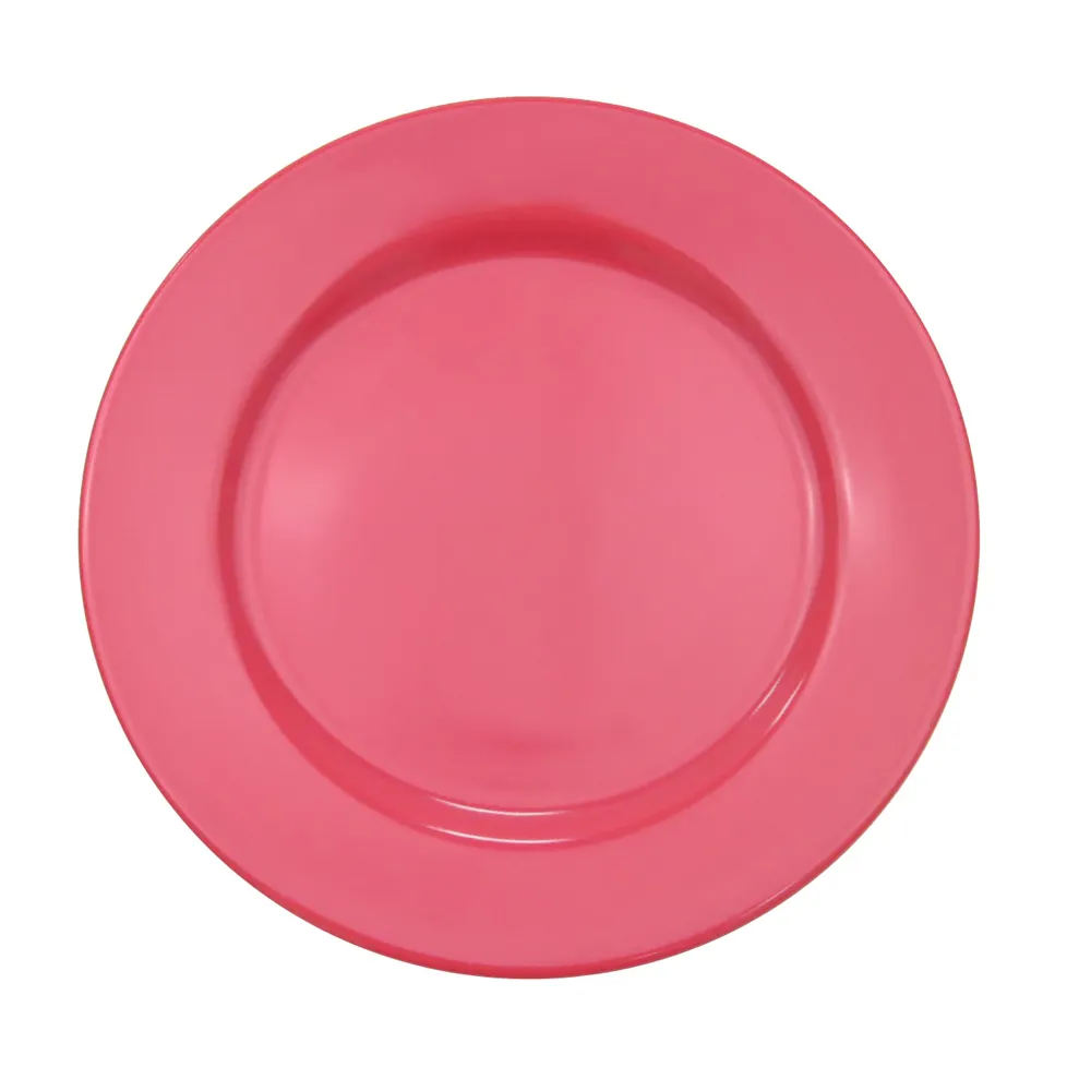 CACChina LV-21-R Las Vegas Plate, 12" Dia x 1-1/2" H, Round Red Ceramic With Rolled Edge - Dozen