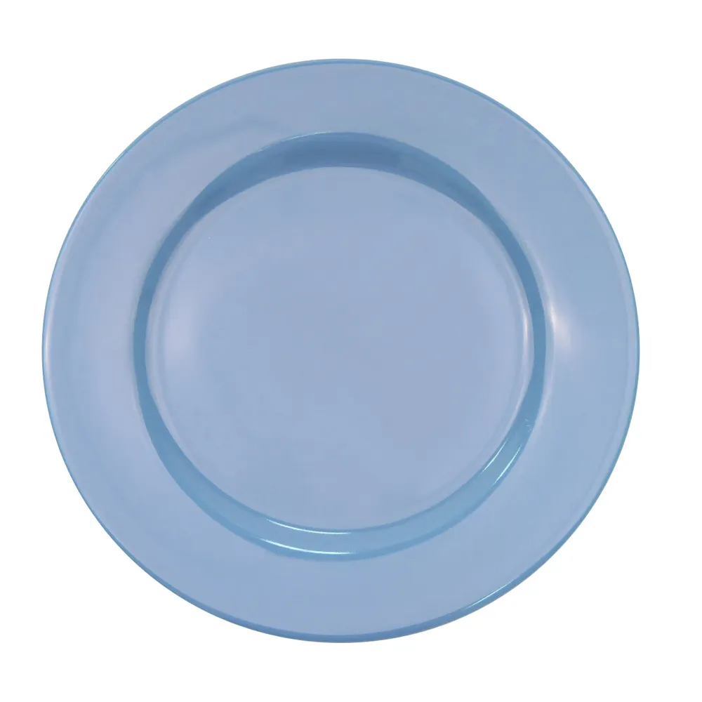 CACChina LV-8-LBU 9" Light Blue Plate, Rolled Edge, Ceramic, Dishwasher, Oven Safe - Dozen