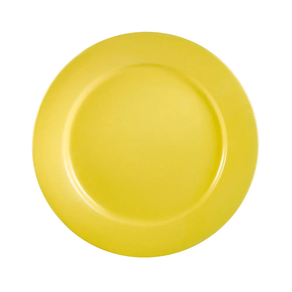CACChina LV-9-Y Las Vegas Yellow Stoneware Plate, 9-3/4" Dia. x 1" H, Round Rolled Edge - Dozen