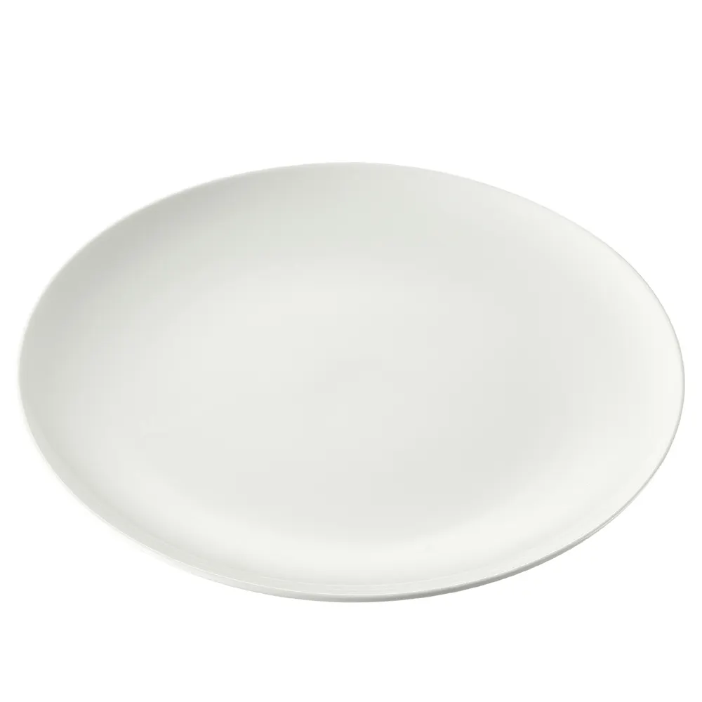 CAC China MAJ-14C Platter, 13-1/4" L x 9-7/8" W x 1-1/8" H, Oval Coupe, Bone White Bone China - Dozen