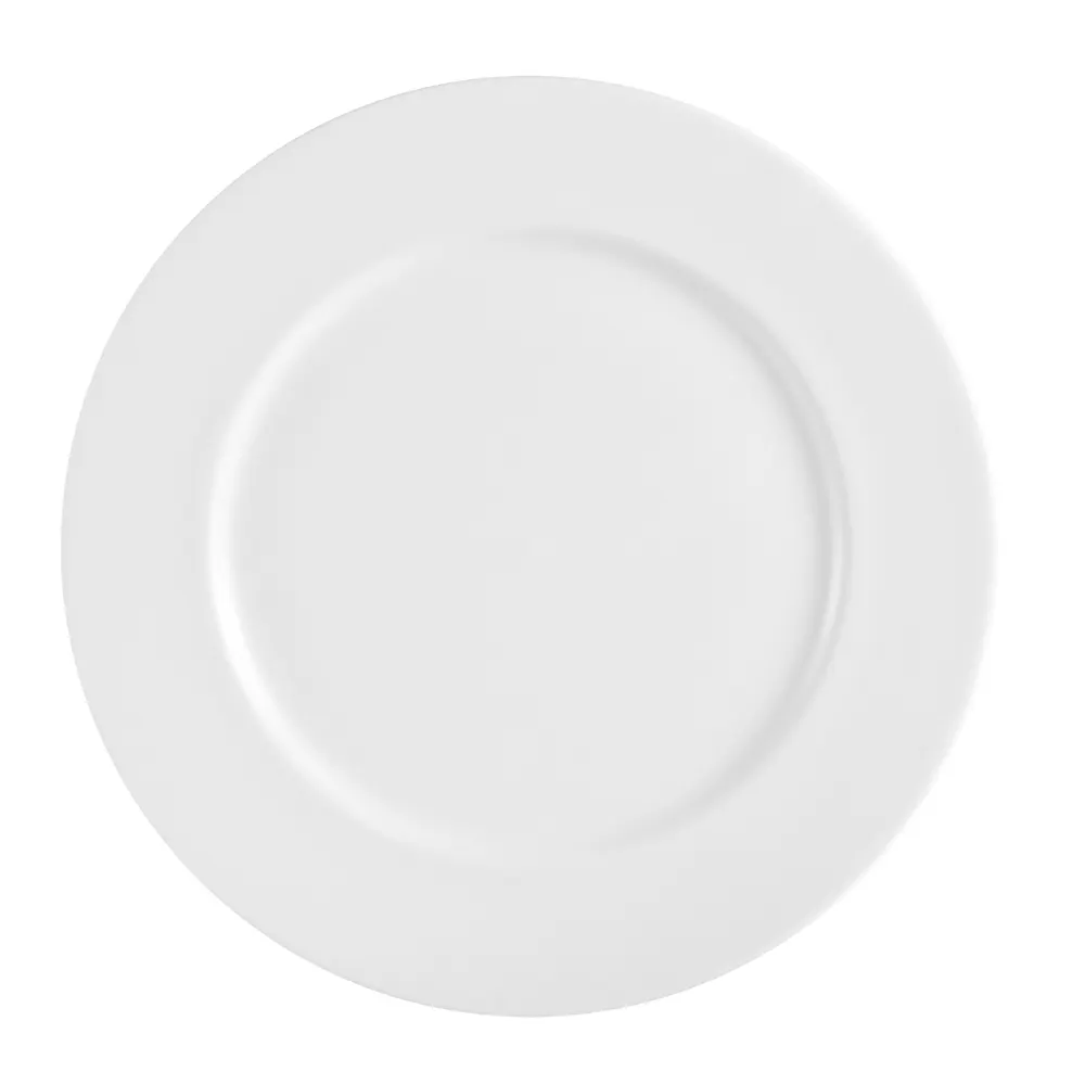 CAC China MAJ-22 Majesty Plate, 8" Dia. 5/8" H, Round, Bone China, White, Dishwasher Safe - Dozen