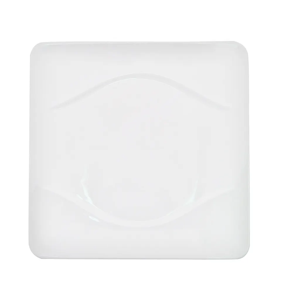 CAC China MDN-16 Square Plate, 10-1/2" x 10-1/2" x 1" Porcelain White, Dishwasher Safe - Dozen