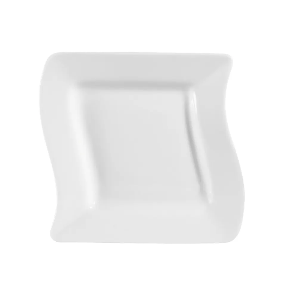 CACChina MIA-6 Miami Plate, 6-3/4" Square, Bone White Porcelain, Dishwasher Safe - Dozen