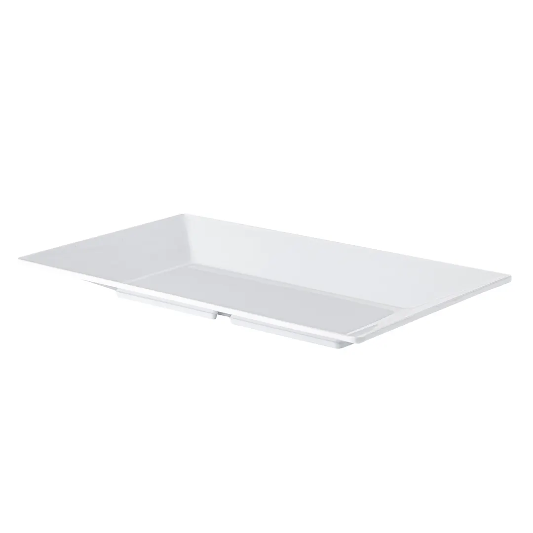 CAC China MLKS-13 King Platter, 12"W x 7-1/2"D x 1-1/4"H, Rectangular, White - Dozen