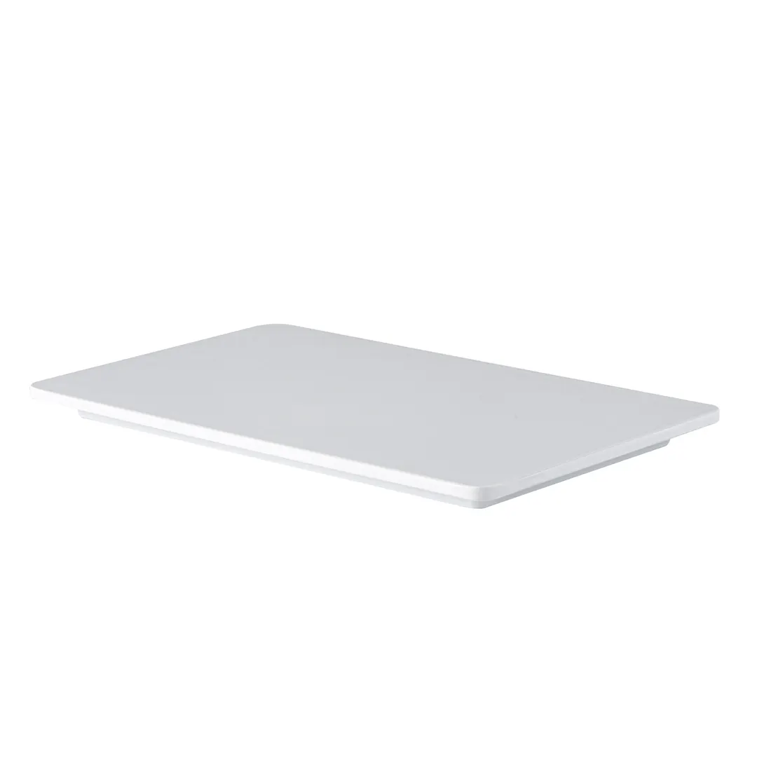 CAC China MLSF-RT12 Sun Flat Platter, 10-1/2"W x 6-3/8"D x 5/8"H, Rectangular White China, 1 Dozen