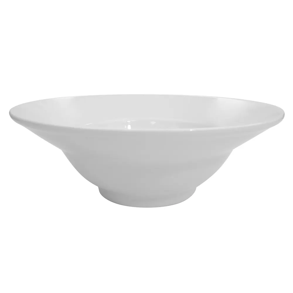 CACChina MXB-12 - 12" Round Porcelain Bowl, 56oz (1-3/4 qt), Super White, Dishwasher Safe