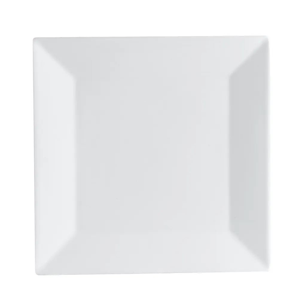 CAC China NGA-16 Niagara Plate, 10" x 10" x 5/8" Square Porcelain Bone White Dishwasher Safe - Dozen