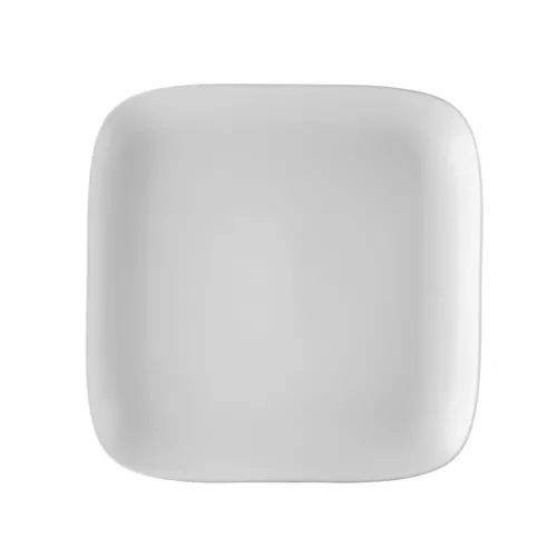 CAC China OXF-C16 Oxford Plate, 10" x 10" x 1-1/8" Square Coupe Rim, Bone White Porcelain - Dozen