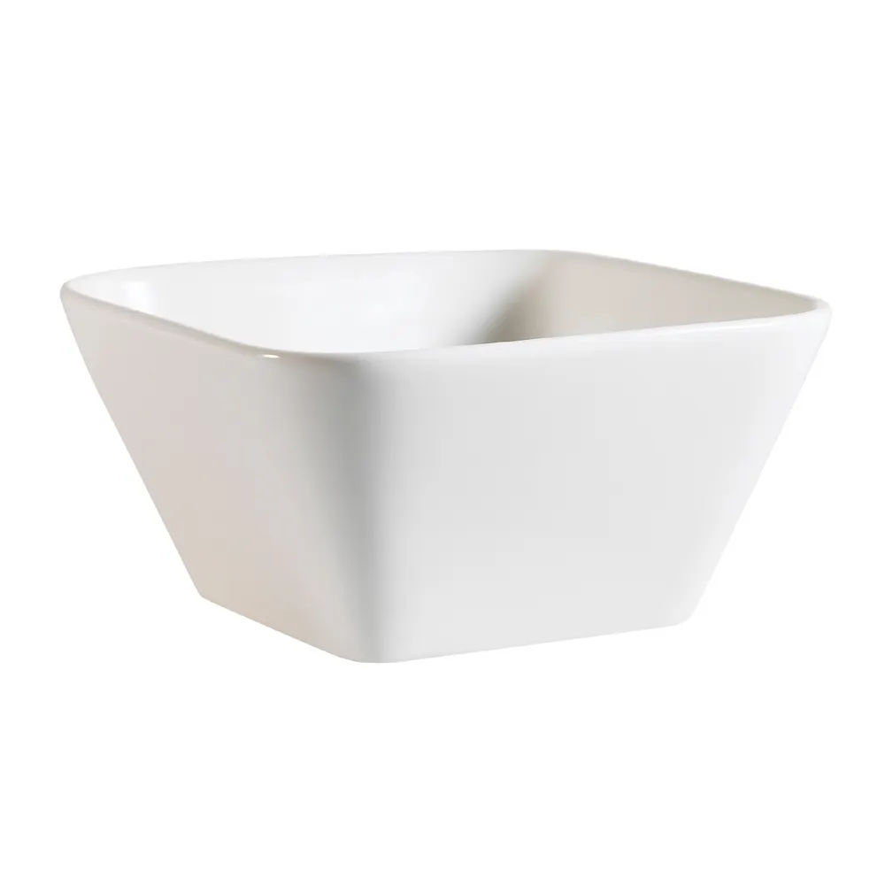 CAC China PLT-B5 Square Porcelain Bowl, 12 oz, 5"L x 5"W x 2-1/2"H, Bone White, 1 Dozen