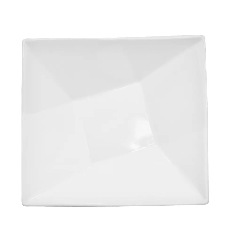 CAC China QZT-B10 Bowl, 48 Oz 1.5 Qt Square White Porcelain, 9"L x 9-1/2"H x 3-1/4"D - Dozen