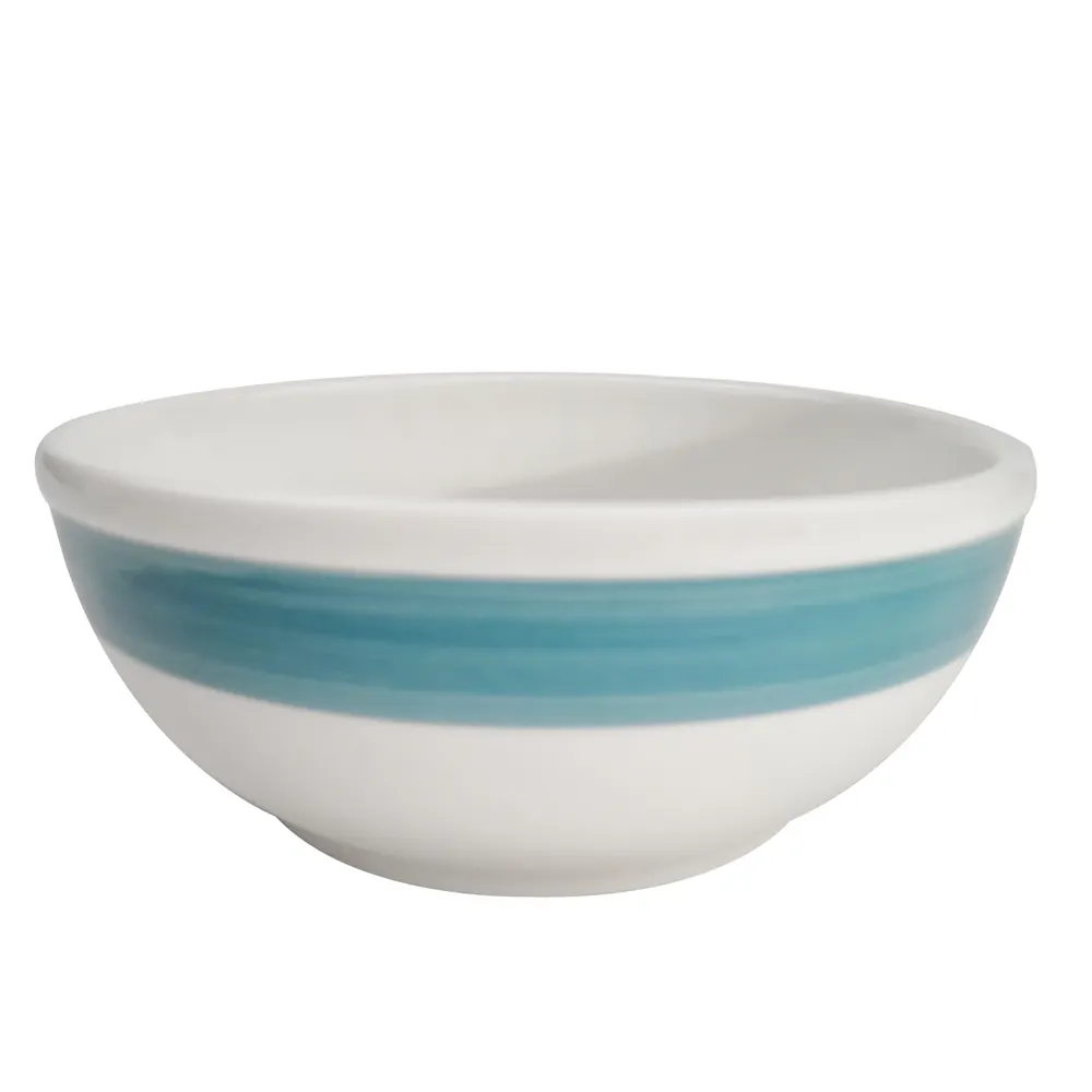 CACChina R-18-BLU - Rainbow Nappie 15oz Ceramic Bowl, 5-7/8" Dia, Dishwasher/Oven/Microwave, 1 Dozen