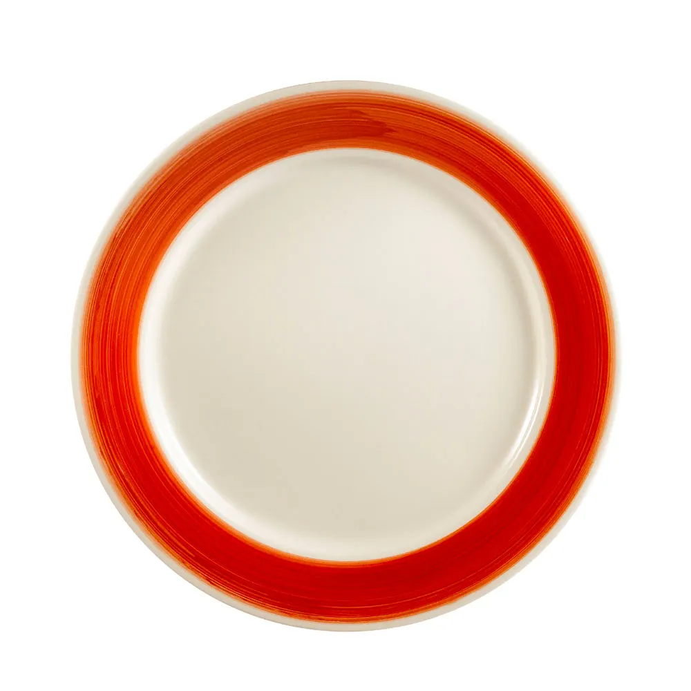 CAC China R-8-R Rainbow 9" Ceramic Plate, Rolled Edge, Dishwasher, Oven & Microwave Safe - Dozen