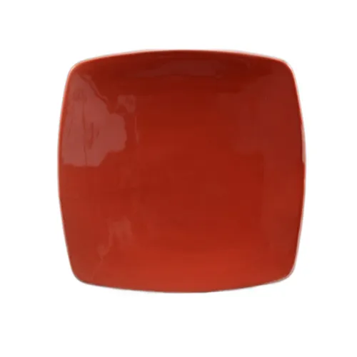 CAC China R-FS16-R Square Plate, 10-1/2" x 10-1/2", Red Ceramic, Dishwasher Safe - Dozen
