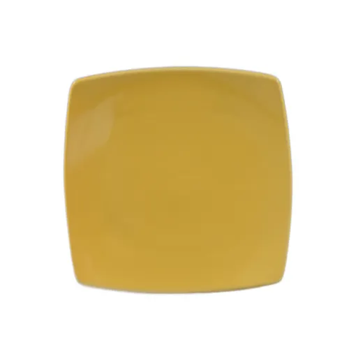 CAC China R-FS16-Y Clinton Plate, 10.5" x 10.5" Square, Yellow Ceramic, Dishwasher Safe - Dozen