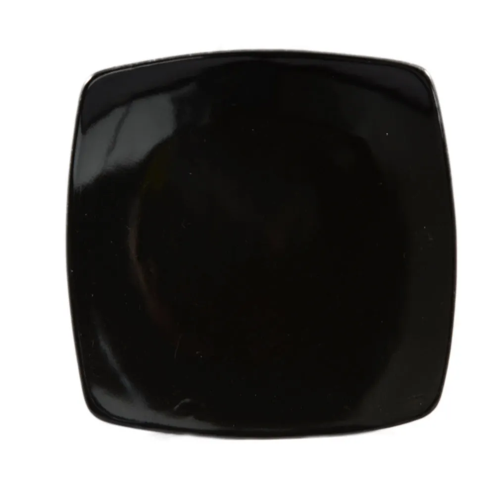 CAC China R-FS21-BLK Black Square Stoneware Plate, 11-7/8" x 11-7/8" x 1-1/4" Flat Edge - Dozen