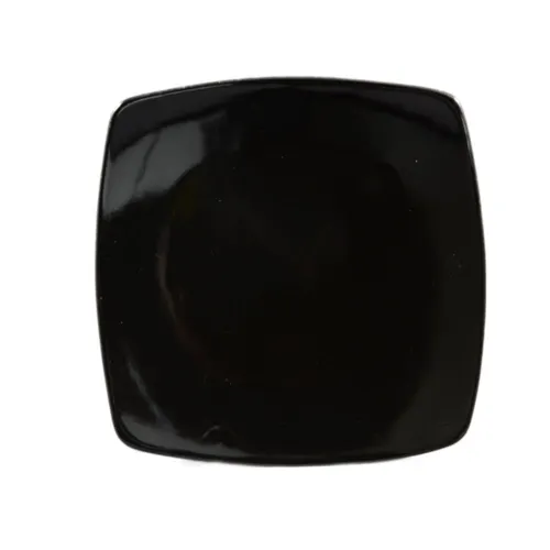 CAC China R-FS6-BLK Clinton Square Plate 6-7/8" x 6-7/8" x 1/2" Black Stoneware Ceramic - Dozen