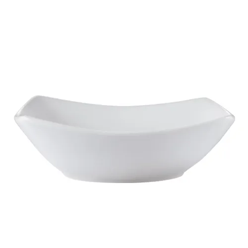 CACChina R-HB10 - 46 Oz White Rect Porcelain Bowl 10" L x 7½" W x 3¼" H Dishwasher Safe - Dozen