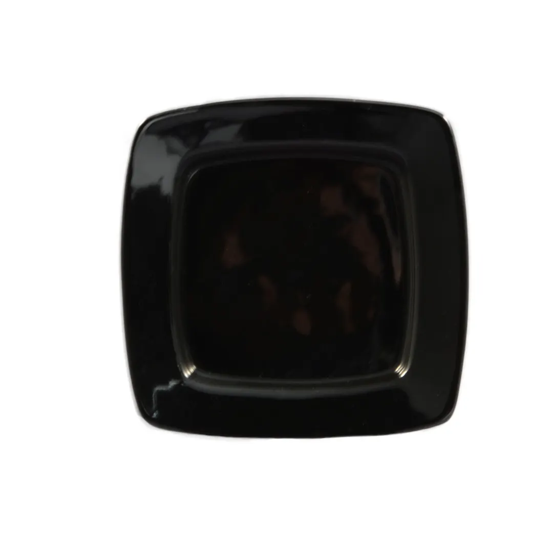 CACChina R-S6Q-BLK Clinton Plate, 6-7/8" x 6-7/8" x 1/2", Square, Ceramic, Black - Dozen