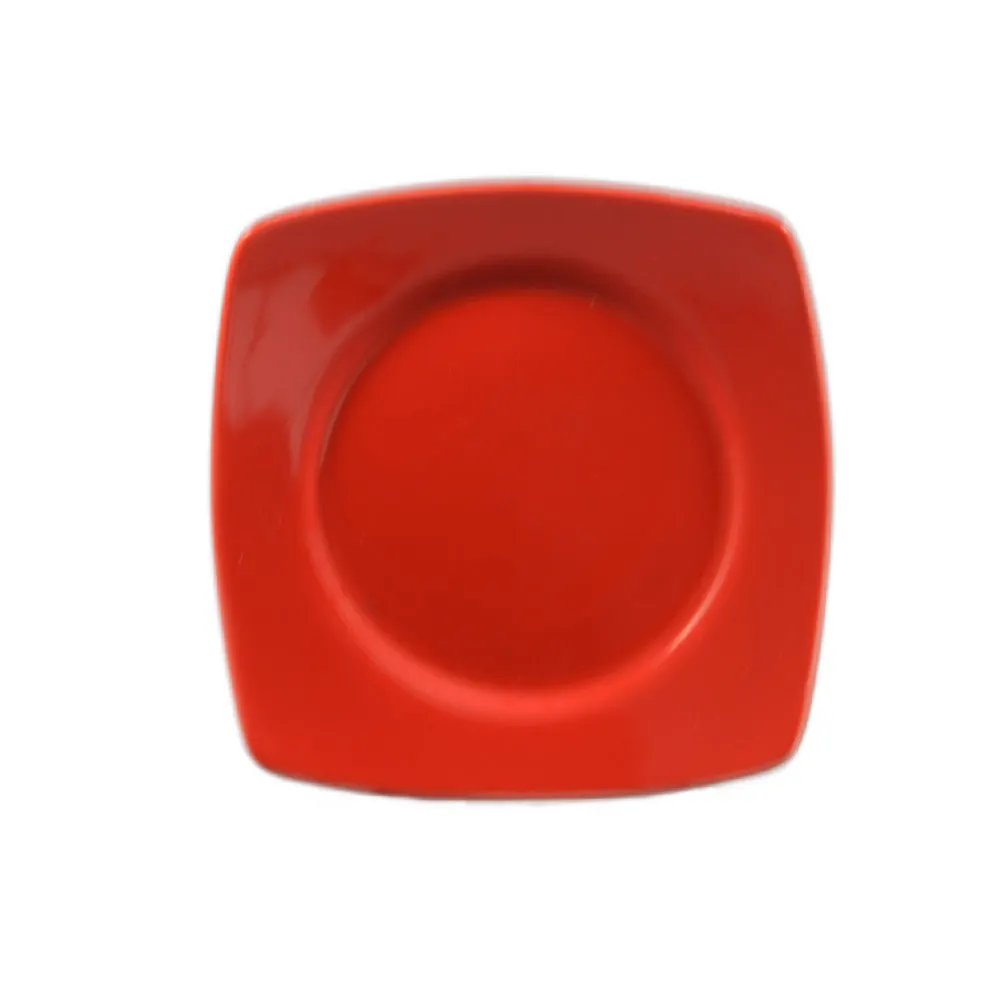 CAC China R-SQ6-R Clinton Plate – 6-7/8" Square, Red Ceramic, Dishwasher, Oven Safe – 1 Dozen