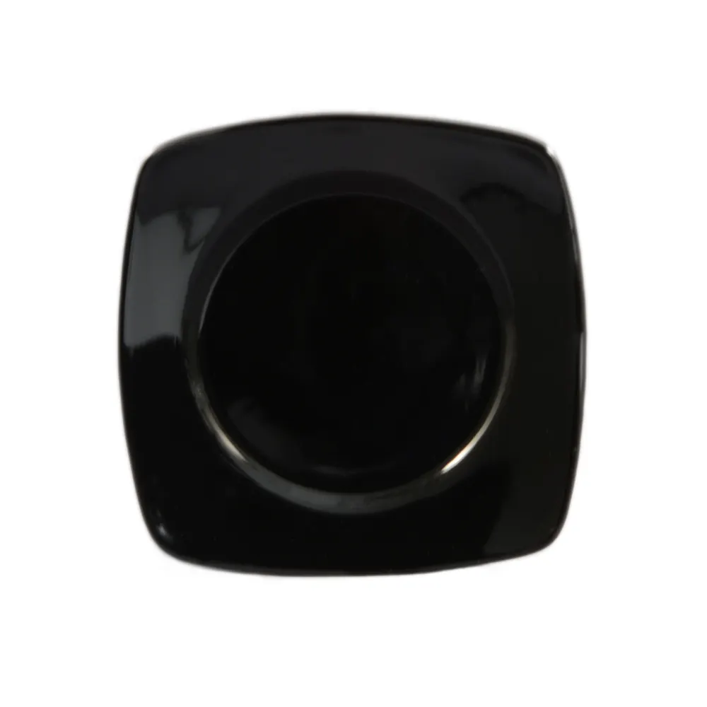 CACChina R-SQ8-BLK Clinton Plate – 8-7/8" L x 8-7/8" W x 3/4" H, Black Ceramic Round Safe – 1 Dozen