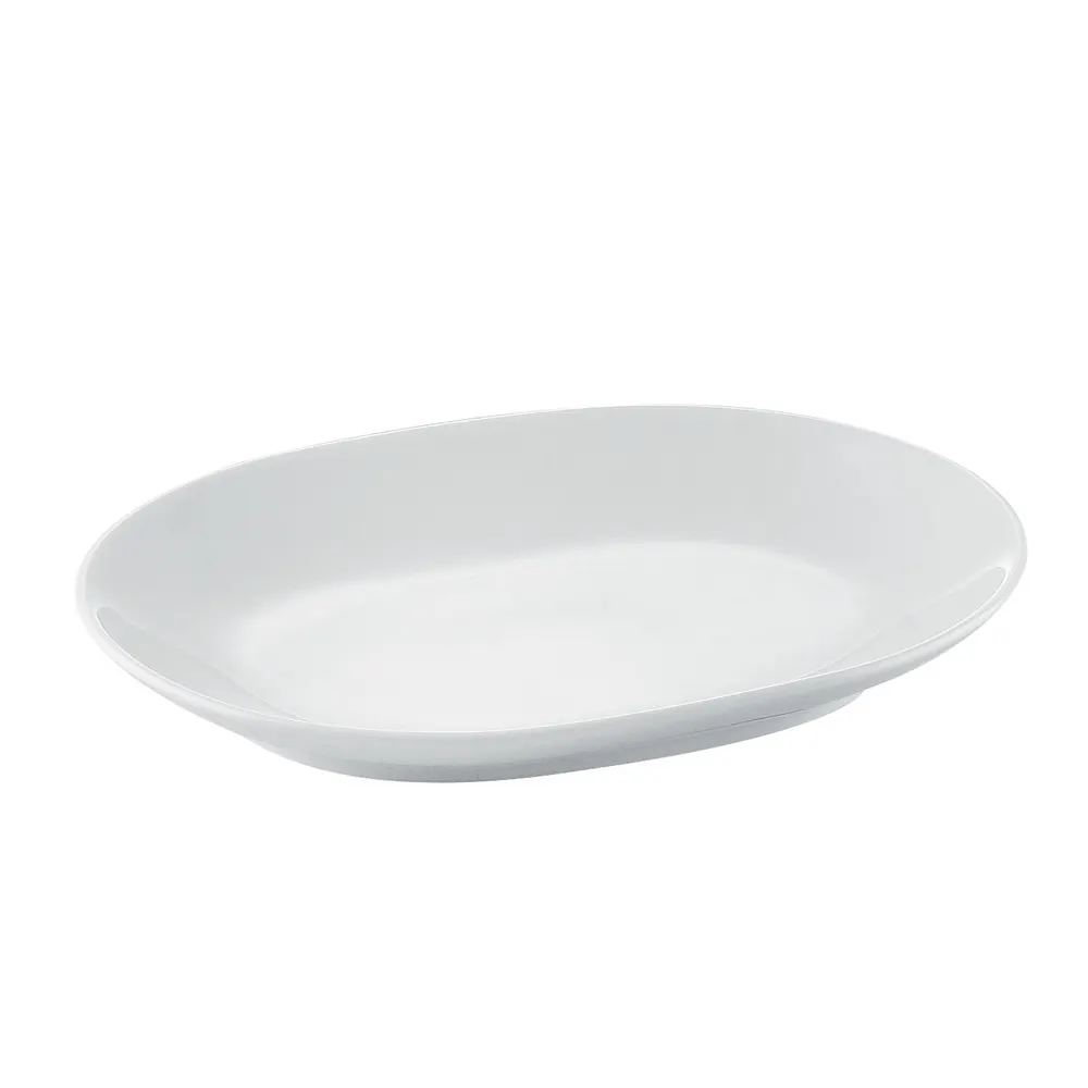 CAC China RCN-CD33 Porcelain Platter, 8" x 6-1/8" x 1", White, Dishwasher/Oven/Microwave Safe - Dozen