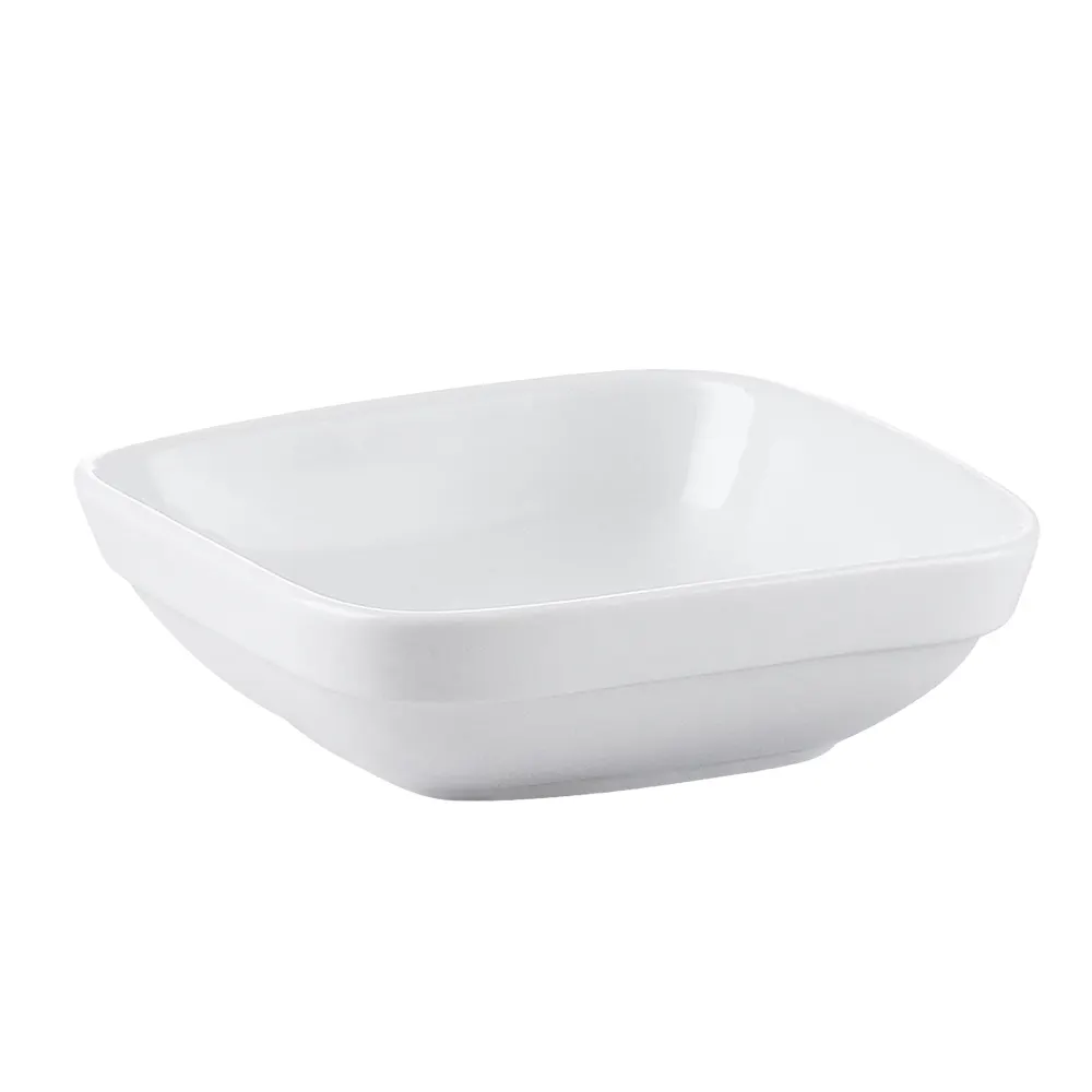 CAC China RCN-D5 Specialty Dish, 12 Oz., 5-1/2" x 5-1/2" x 1-3/4", Square Porcelain, White - Dozen