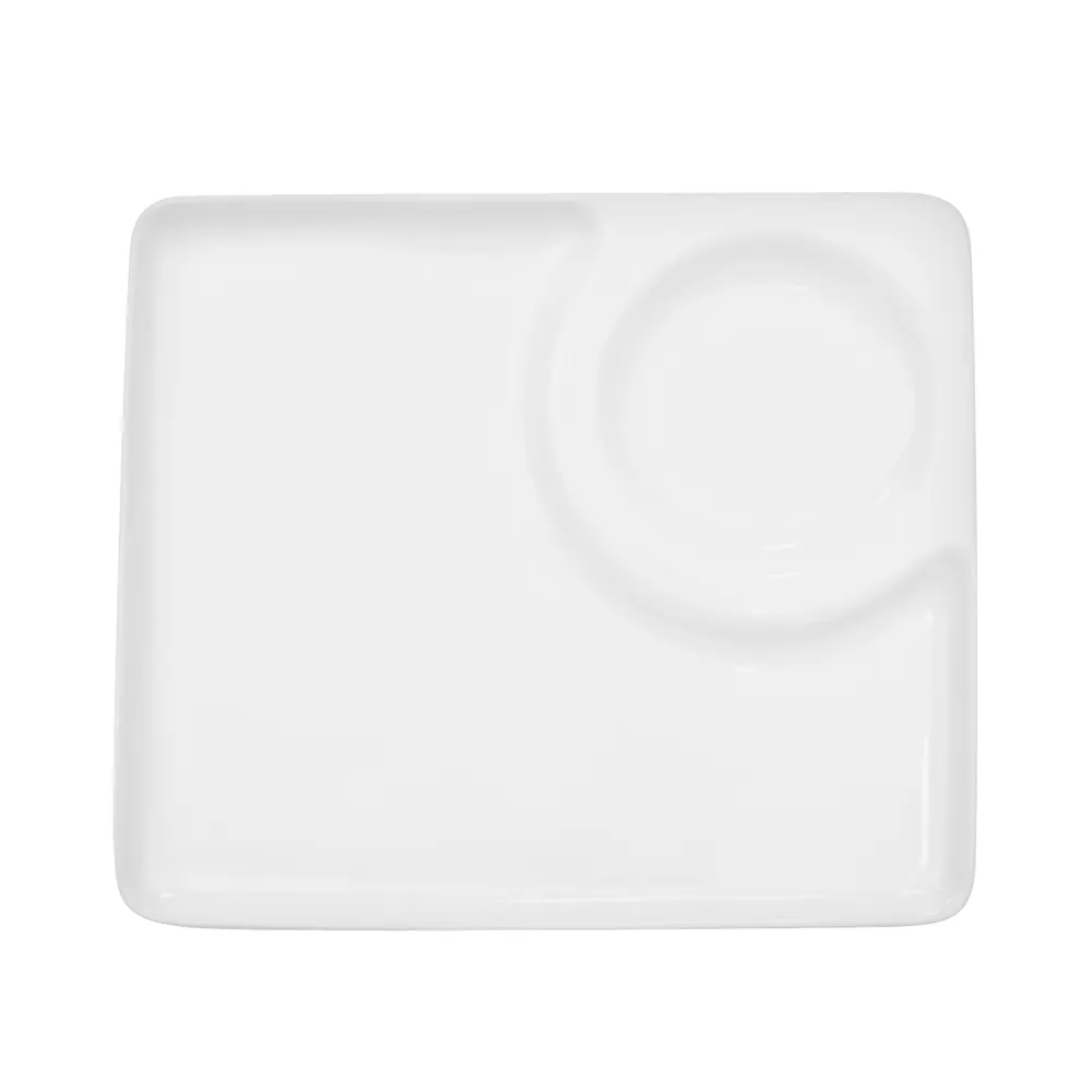 CAC China RCN-P9 Specialty Plate, 9" x 9" x 1/2", Square, 2-Comp, Porcelain, Super White – 1 Dozen