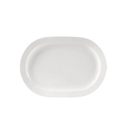 CAC China RCN-RP82 Platter 12-1/2" L x 9" W x 1" H Oblong Porcelain White Dishwasher Safe - Dozen