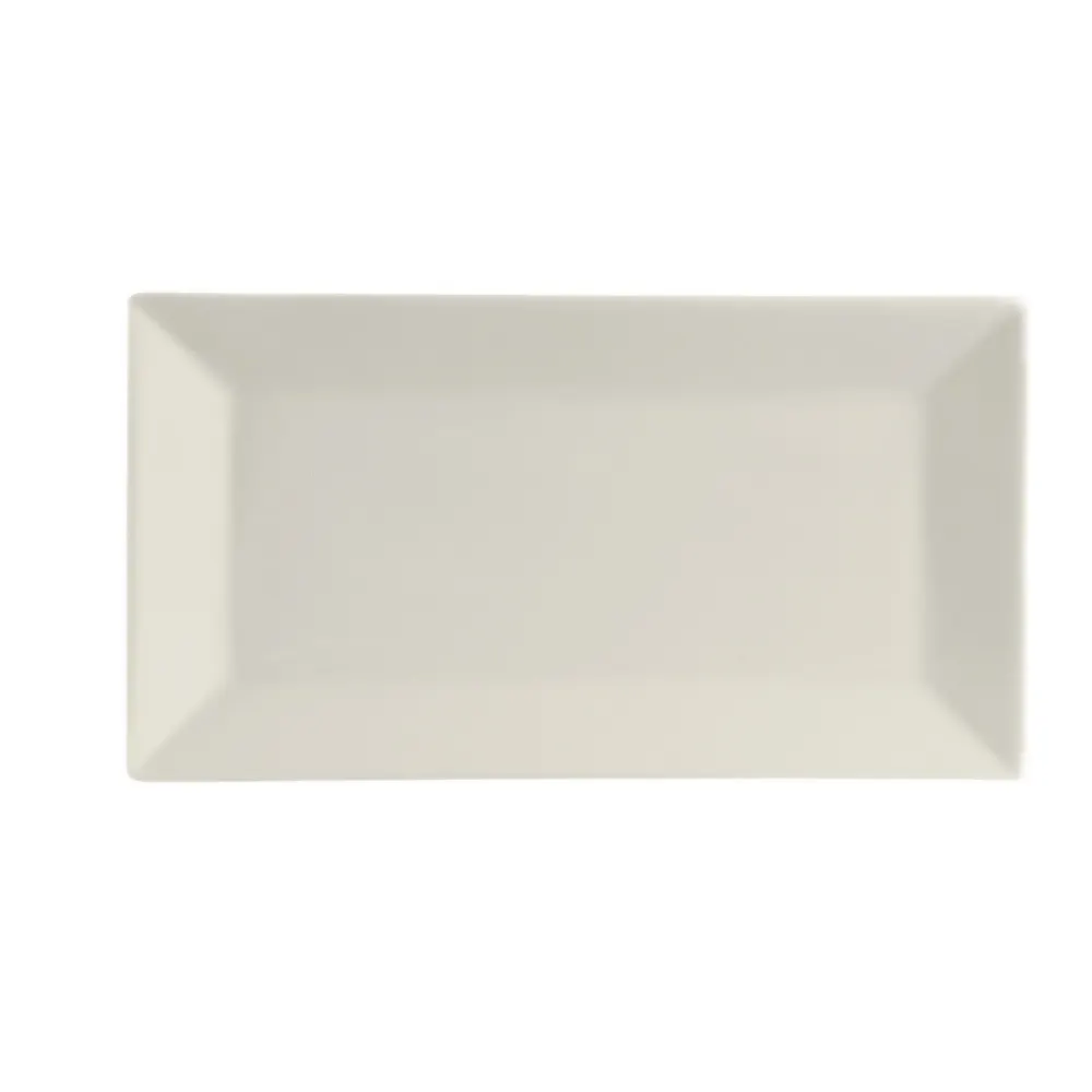 CAC China RE-RT14 Platter, 13" L x 7-1/4" W x 1" H Stoneware White Square, Microwave Safe - Dozen
