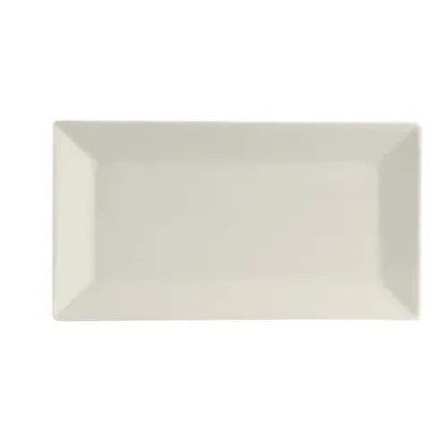 CACChina RE-RT41 Stone Platter 14-1/4" L x 6-3/4" W x 1-1/2" H White Dishwasher/Oven/MW Safe - Dozen