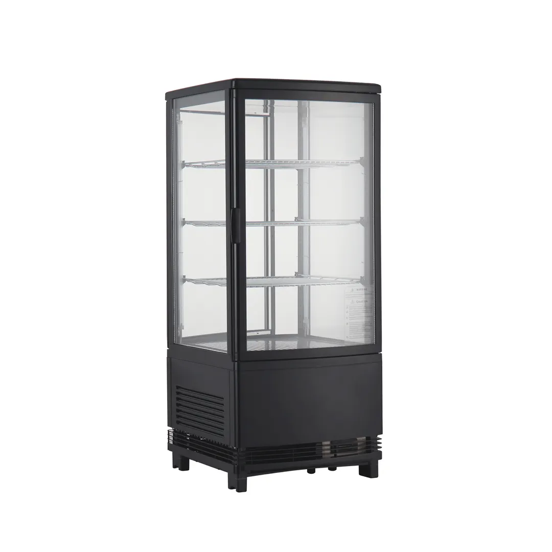 CAC China RFCS-39BK Refrigerated Display Case, 3.04 cu ft, 17"x17"x39" Black Steel, R290, 190W, 110V