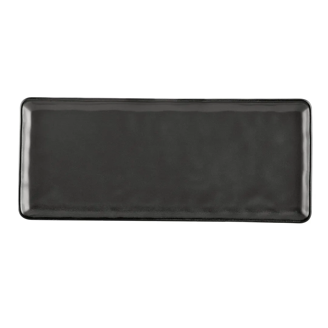 CACChina RFR-RT61 Platter 16"L x 6-3/4"W x 5/8"H Rect. Porcelain Green Glazed Rolled Edge - Dozen