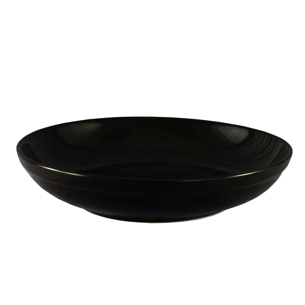 CAC China SAL-2-BLK Festiware 48 Oz Round Salad Bowl, 10-1/2" Dia x 2-1/8" H, Black Ceramic - Dozen