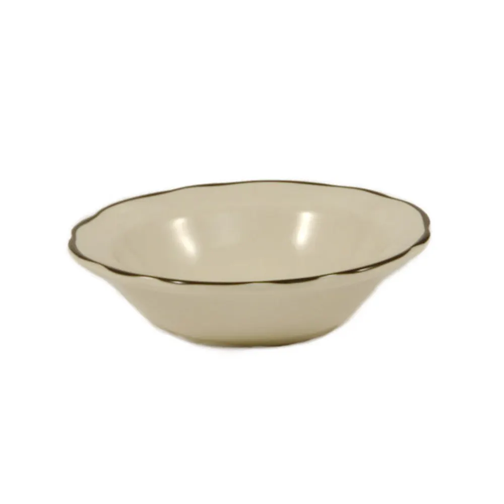 CAC China SC-10B Grapefruit Bowl – 11 Oz., 6-3/4" Dia. x 2" H, Ceramic, Black/White – 1 Dozen