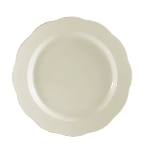 CAC China SC-9 Seville Round Plate, 9-5/8" Dia. x 1-1/8" H, Scalloped Edge, White Ceramic – 1 Dozen