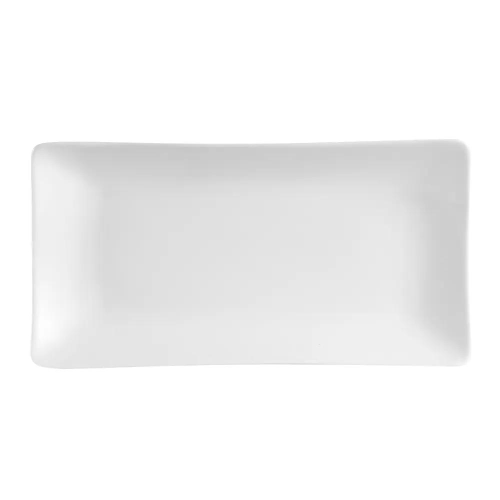 CAC China SHA-13 Sushia Platter, 12" x 6-1/4" x 1-5/8", Porcelain White, Dishwasher Safe - Dozen